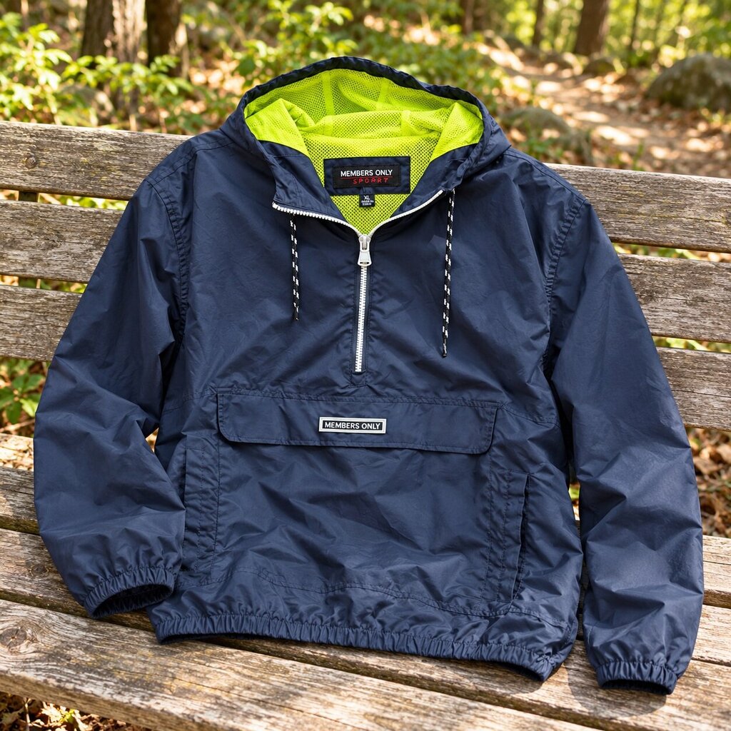 Men's Members Only Sport Navy Hooded Anorak - XL