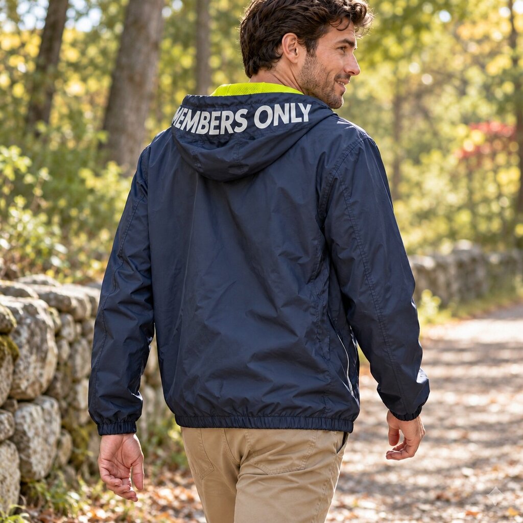 Men's Members Only Sport Navy Hooded Anorak - XL
