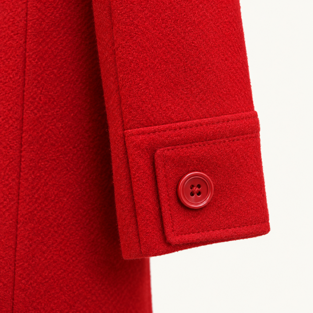 Tulle Red Button-Front Coat - Medium