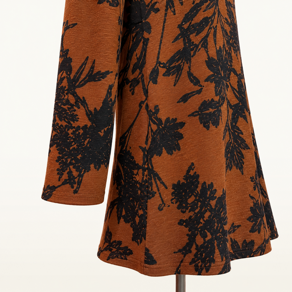 Soft Surroundings Rust and Black Botanical Cardigan - Large