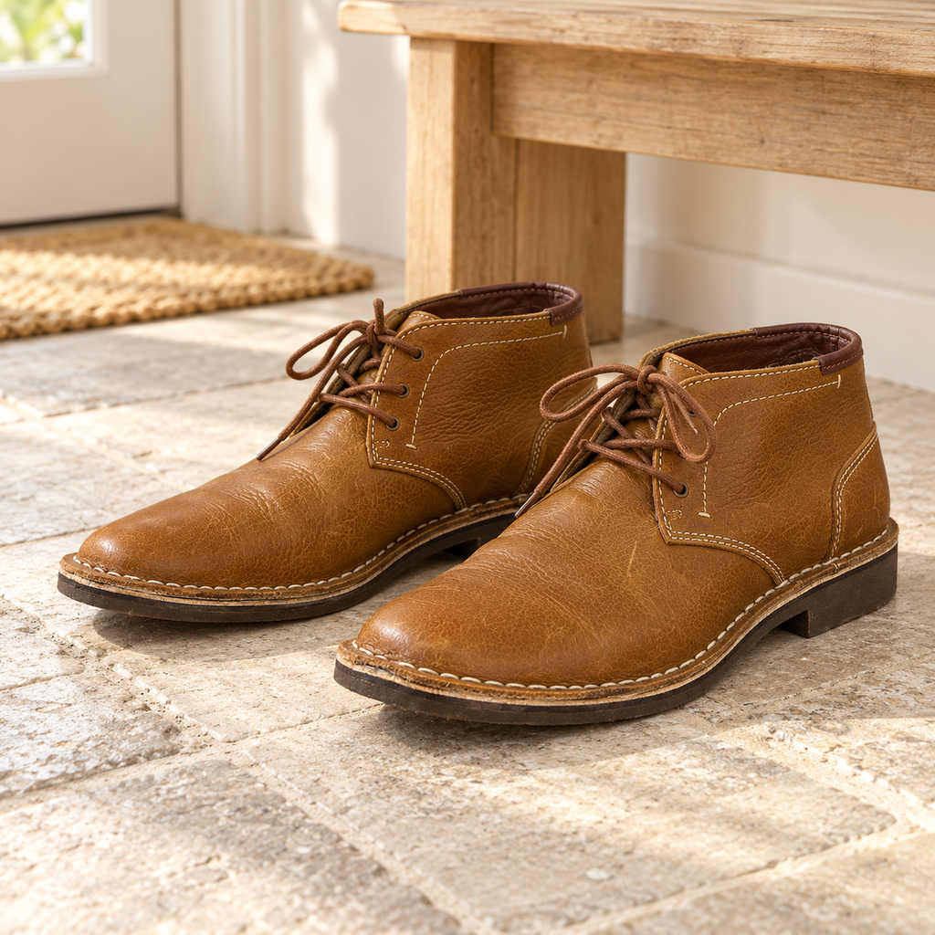 Men's Bass Brown Lace-Up Chukka Boots - Size 9