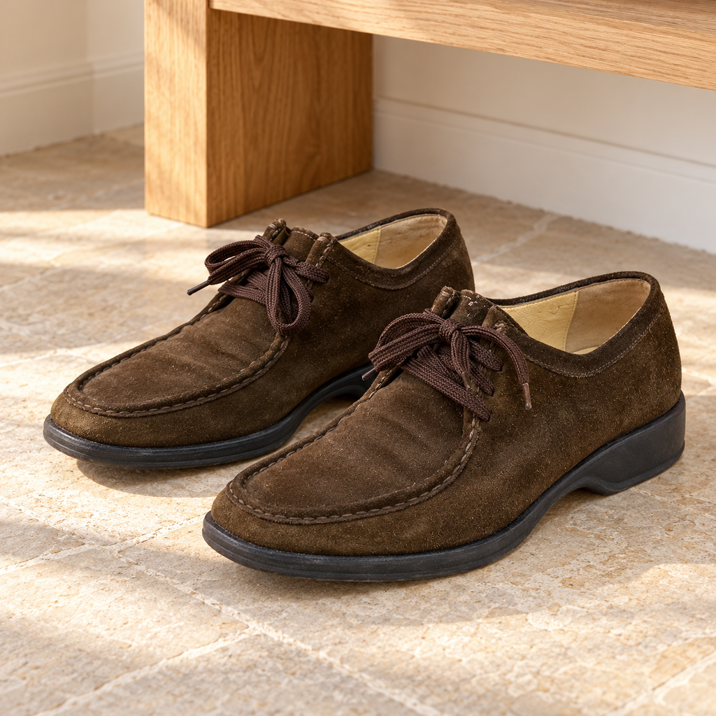Men's Brown Moc-Toe Lace-Up Shoes - Size 10 1/2