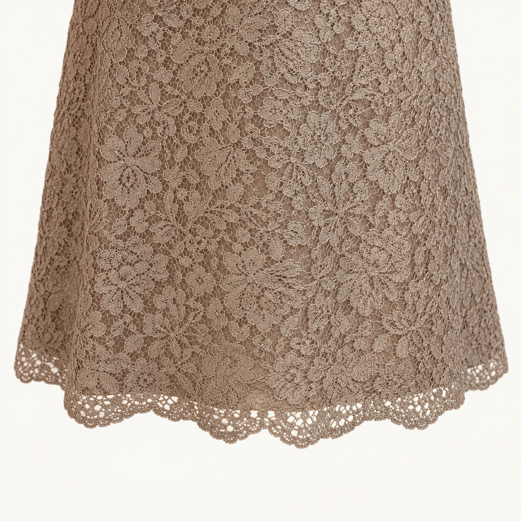 Donna Morgan Beige Floral Lace Dress - Size 4