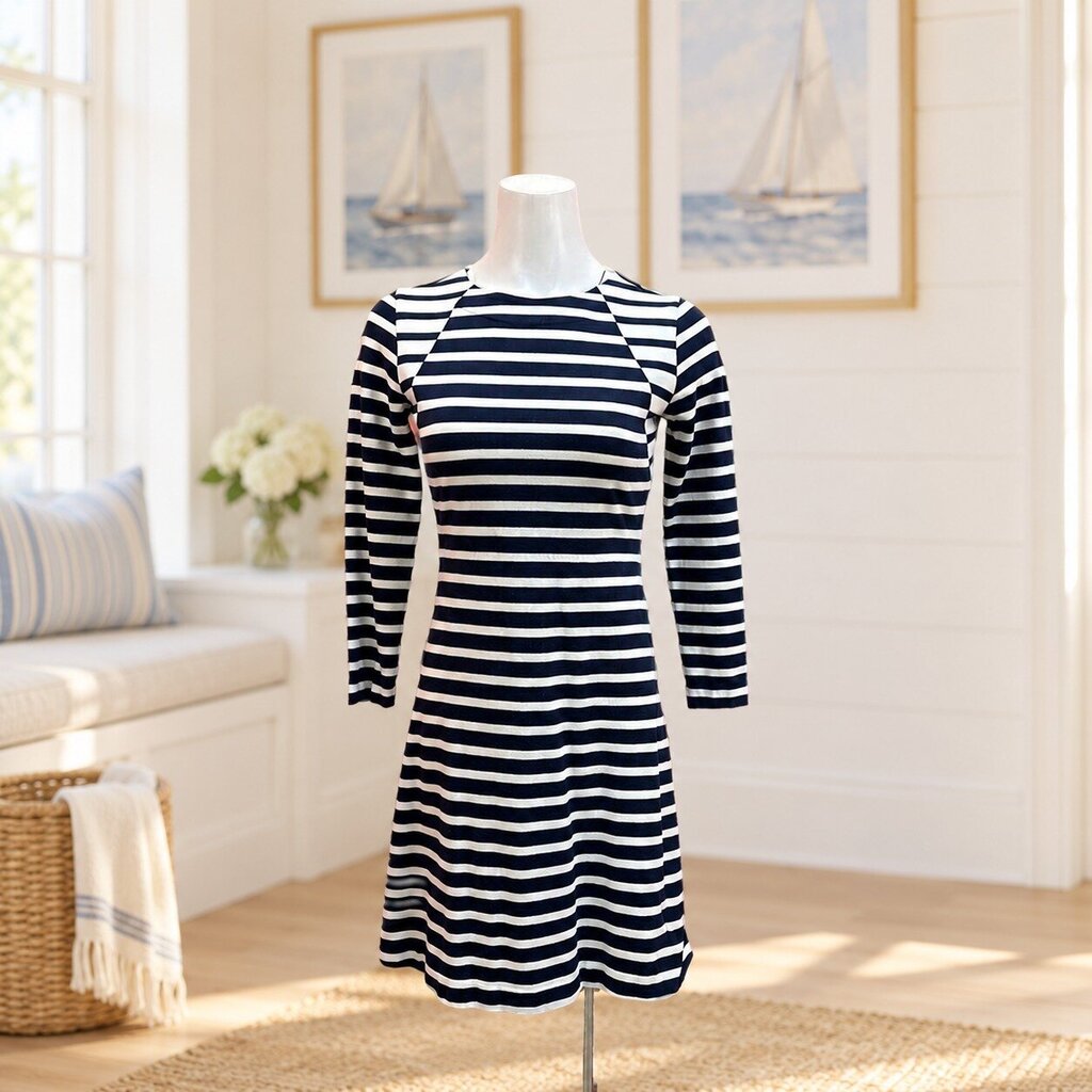 J.Crew Navy and White Striped Dress - XS