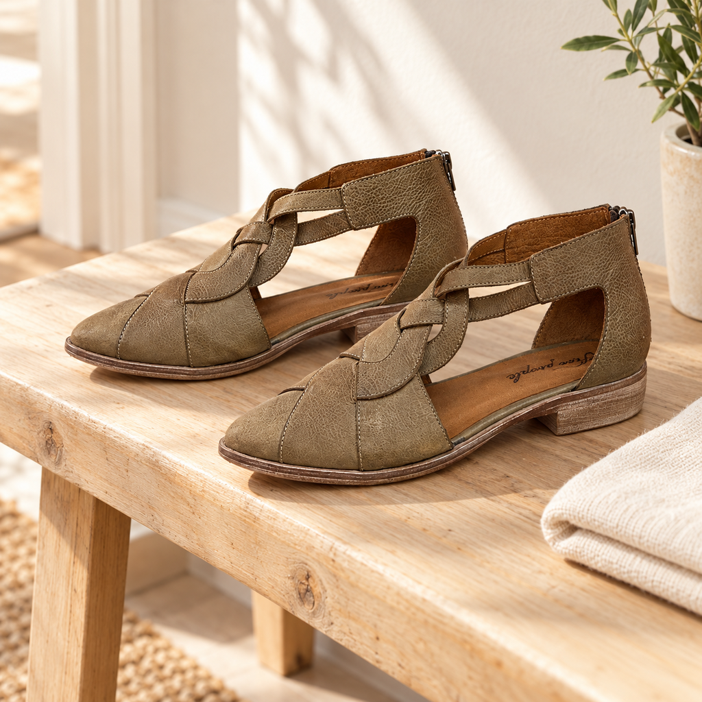 Free People Beige Cutout Flats - 7