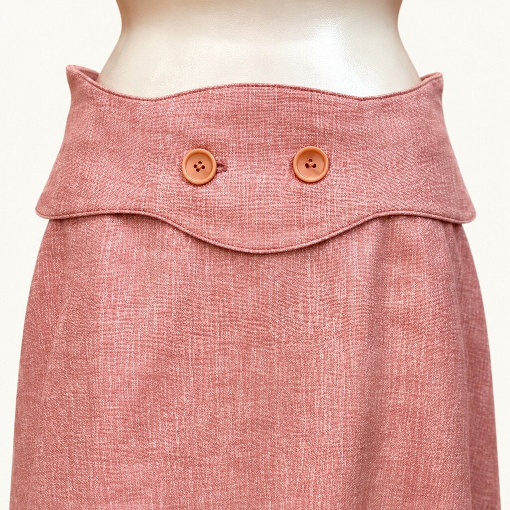 Luca Luca Pink Two-Button Skirt - Size 40 (Medium)