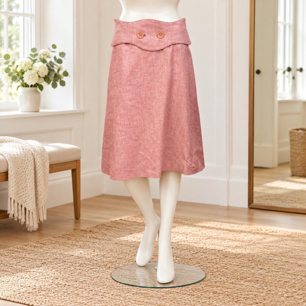 Luca Luca Pink Two-Button Skirt - Size 40 (Medium)