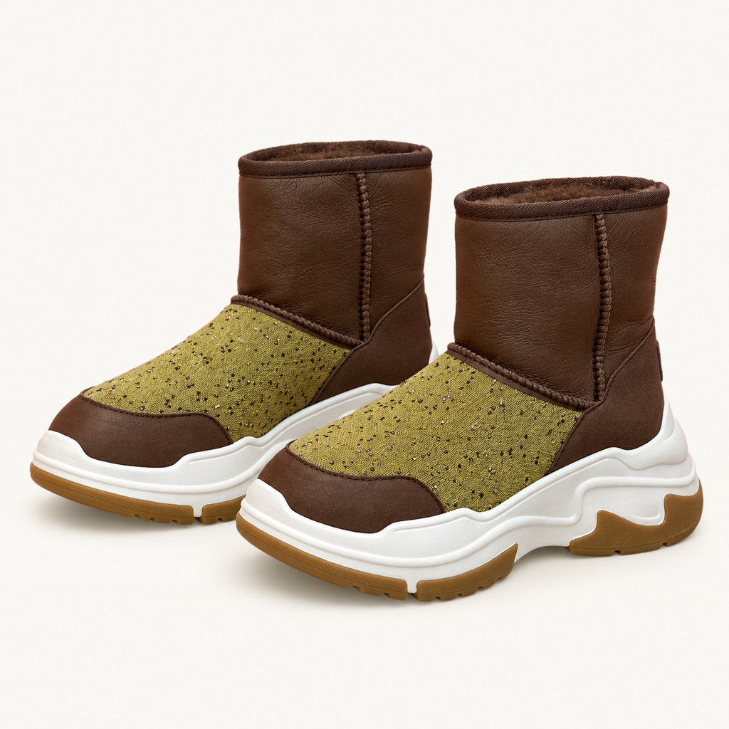 Australia Luxe Collective Brown & Green Ankle Boots - Size 10
