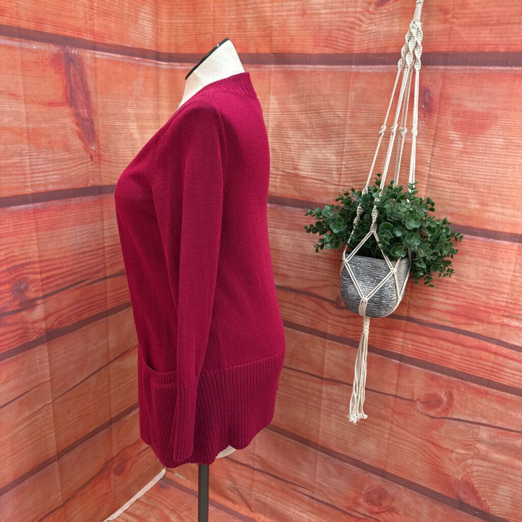 TALBOTS PINKISH RED CARDIGAN SIZE LARGE