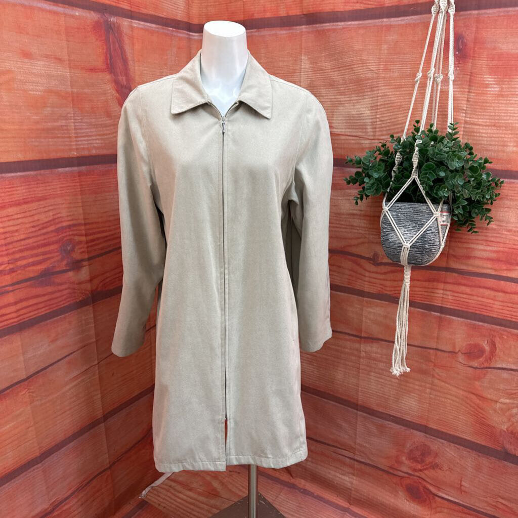 LONDON FOG BEIGE MICROFIBER JACKET SIZE MEDIUM