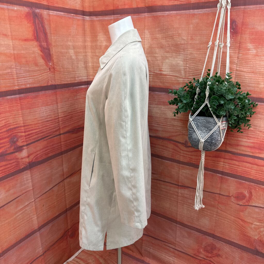 LONDON FOG BEIGE MICROFIBER JACKET SIZE MEDIUM