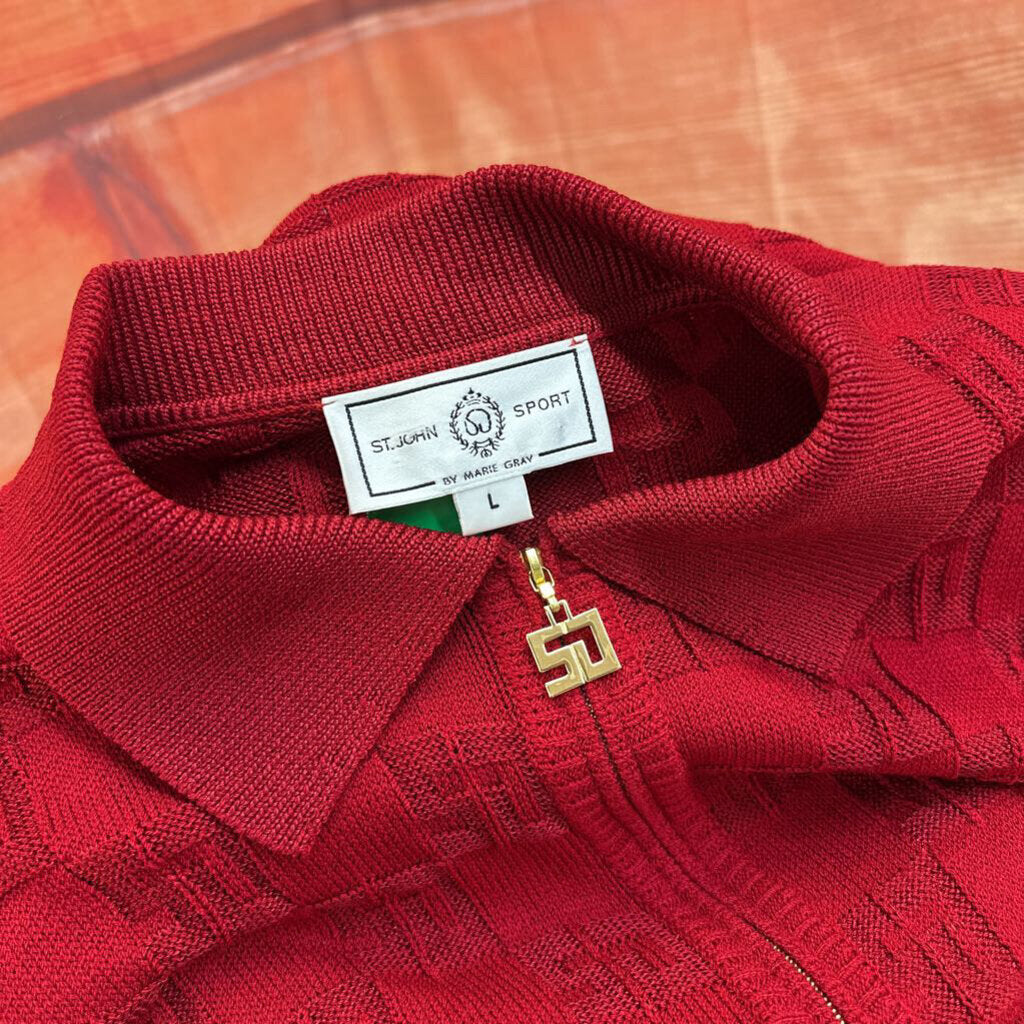 ST JOHN SPORT RED JACKET SIZE LARGE