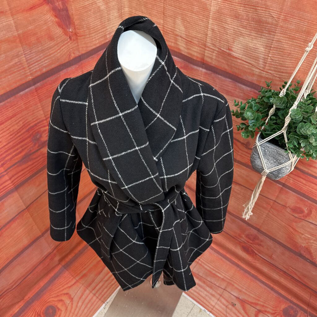 CHICWISH BLACK BELTED COAT SIZE SMALL