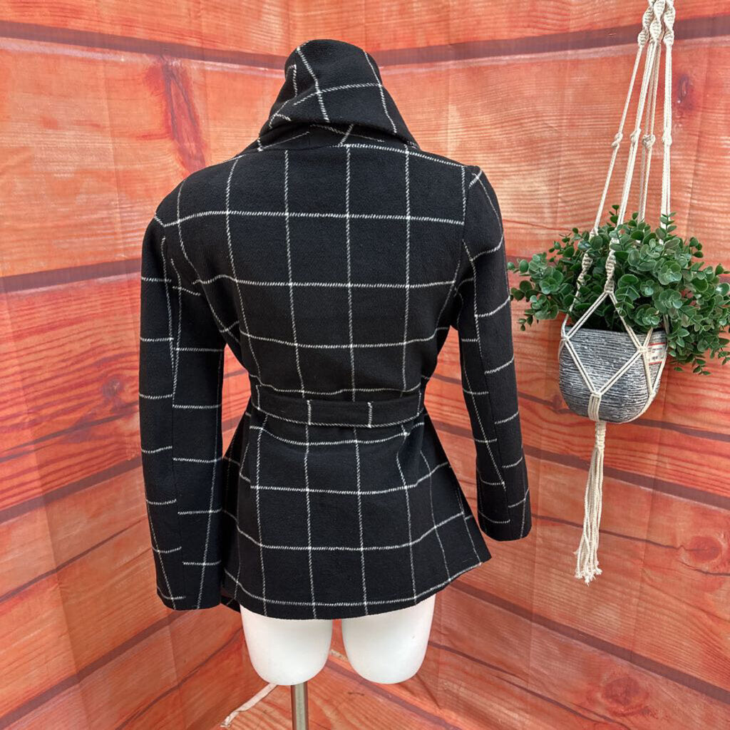 CHICWISH BLACK BELTED COAT SIZE SMALL