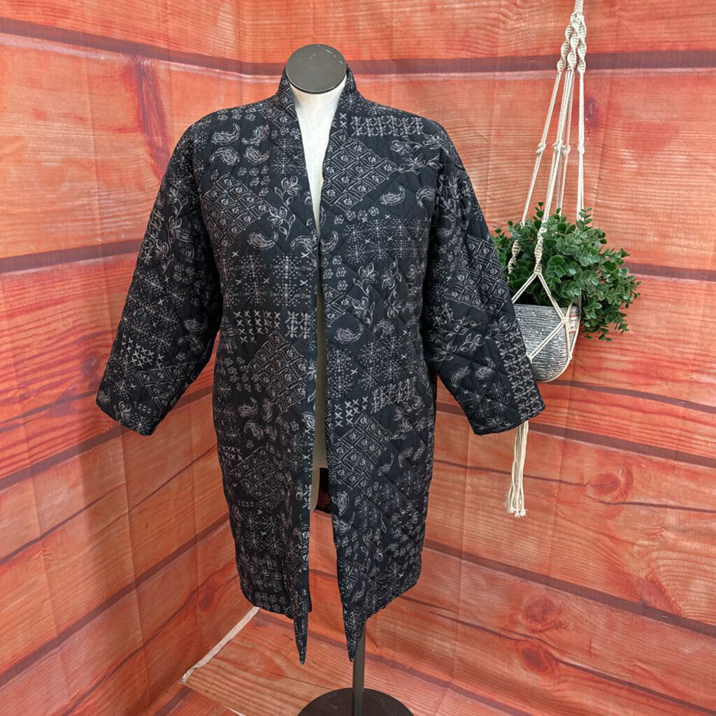 JOHNNY WAS BLACK COAT SIZE LARGE