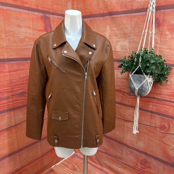 7 FOR ALL MANKIND BROWN LEATHER JACKET SIZE MEDIUM – The Cedar