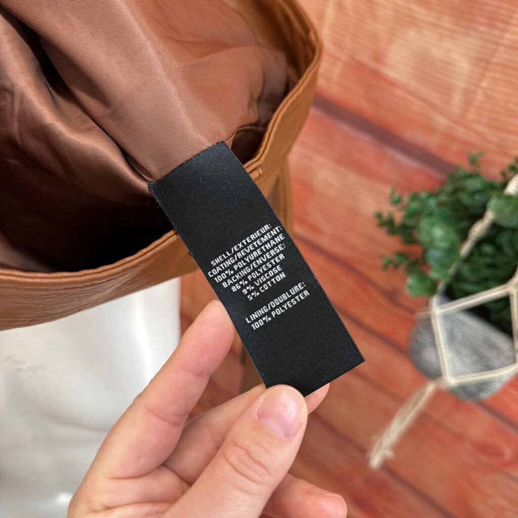 7 FOR ALL MANKIND BROWN LEATHER JACKET SIZE MEDIUM