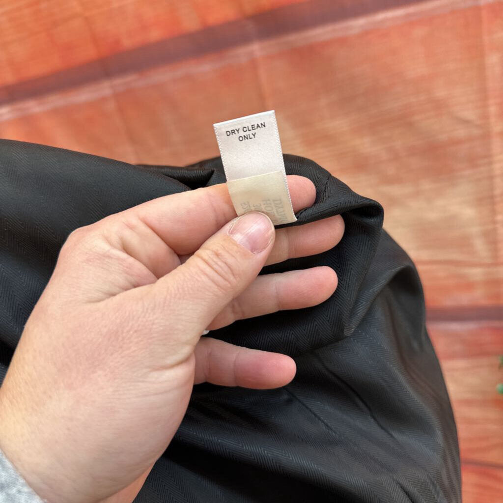 BANANA REPUBLIC BLACK HERRINGBONE COAT SIZE XL