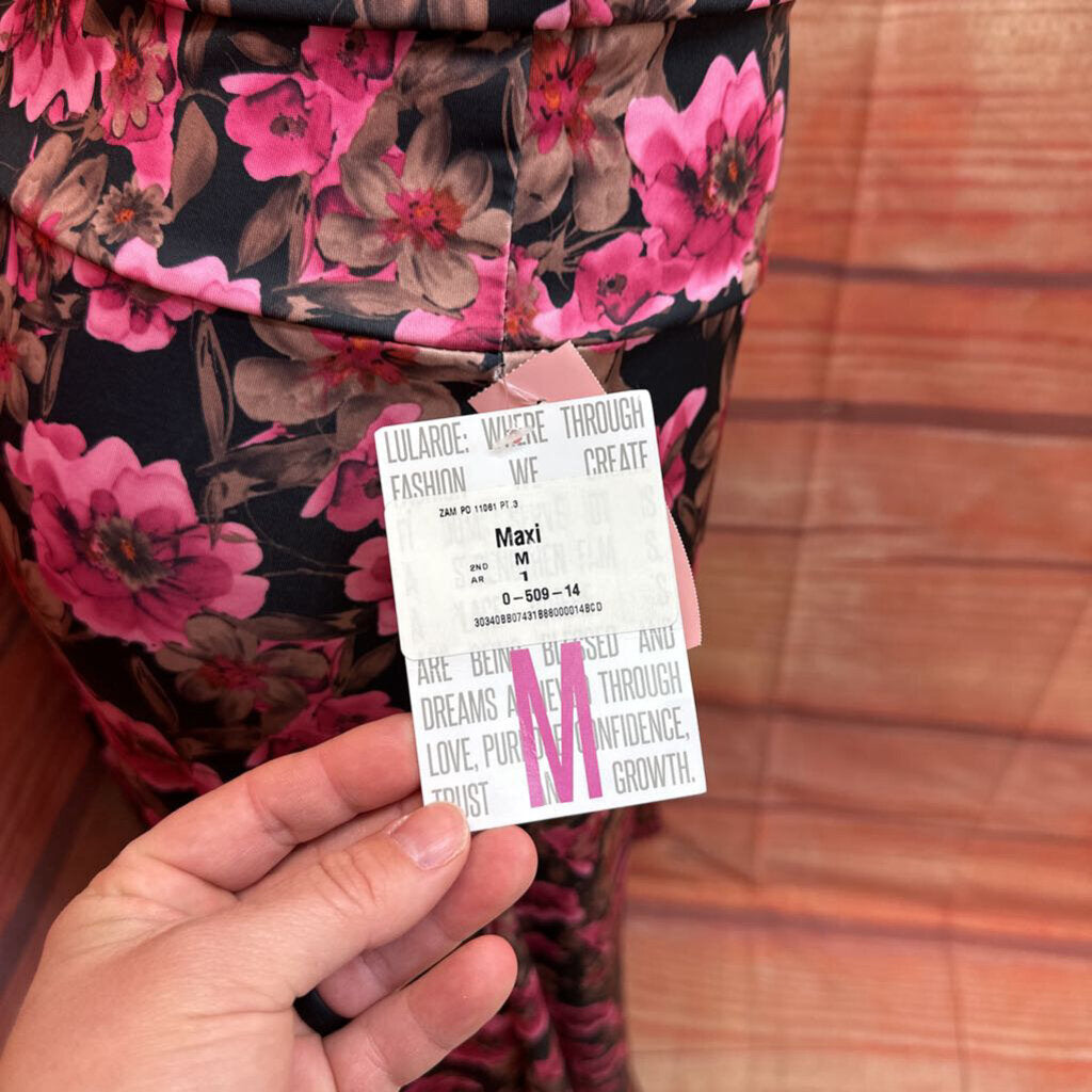 NWT LULAROE PINK ROSE MAXI SIZE MEDIUM