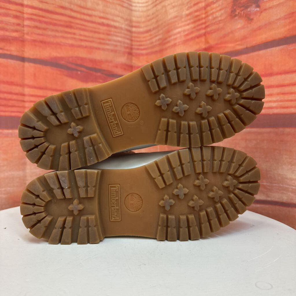 Timberland White Leather Boots with Colorful Logo