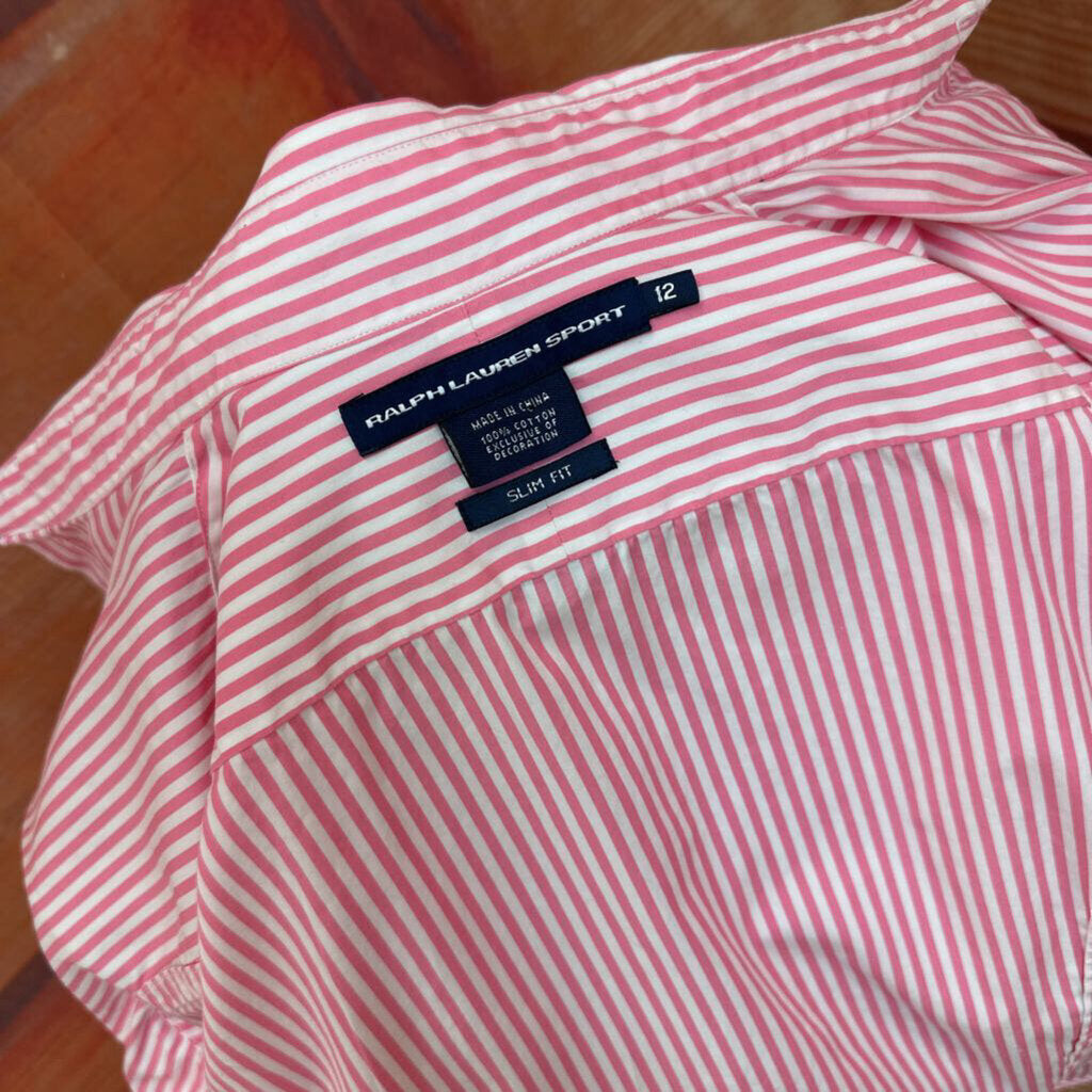 Ralph Lauren Sport Pink Striped Slim Fit Shirt