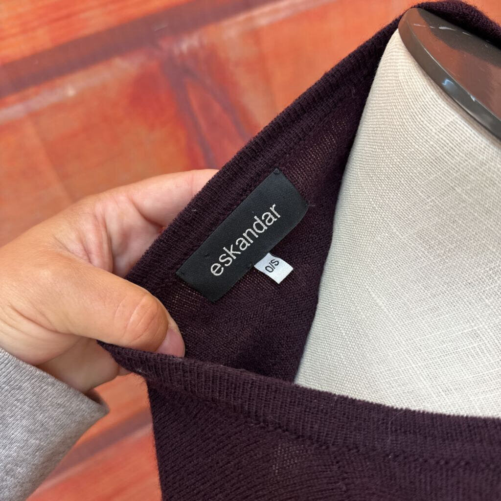 Eskandar Purple Loose Fitting Sweater