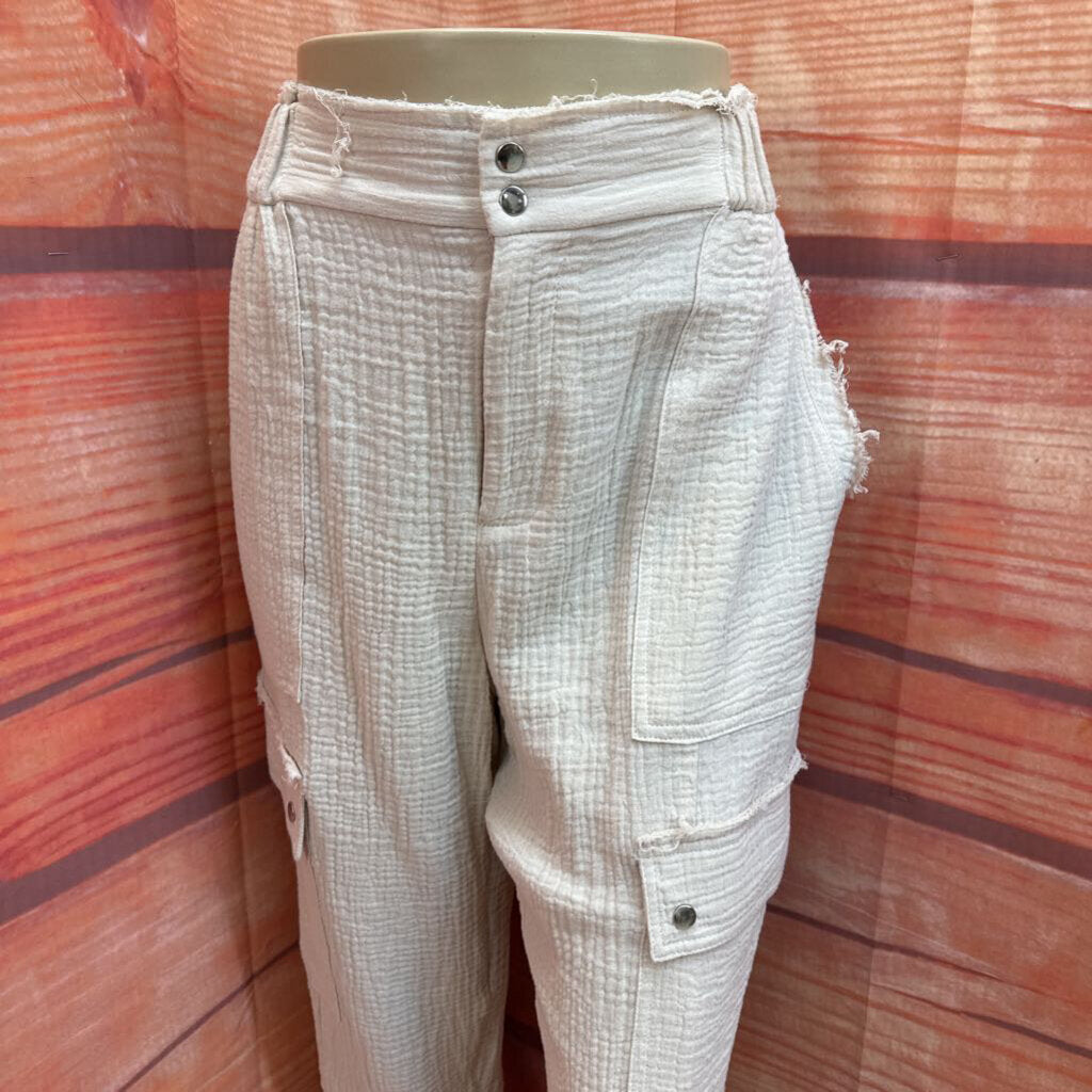 Joie Women's Cream Textured Trousers