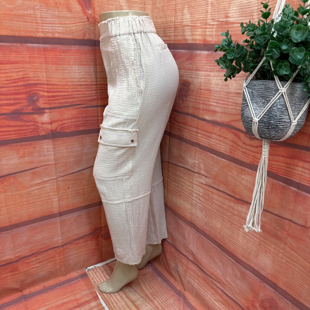 Joie Women's Cream Textured Trousers