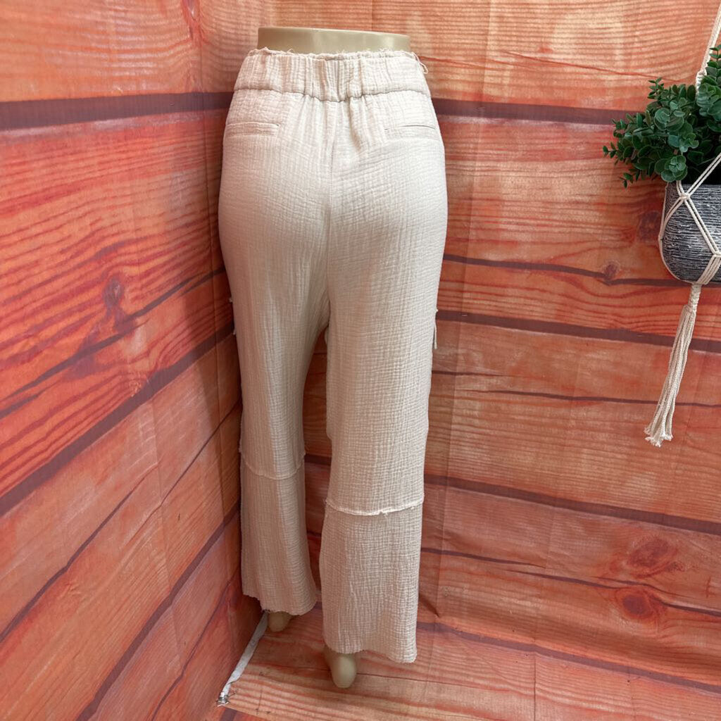 Joie Women's Cream Textured Trousers