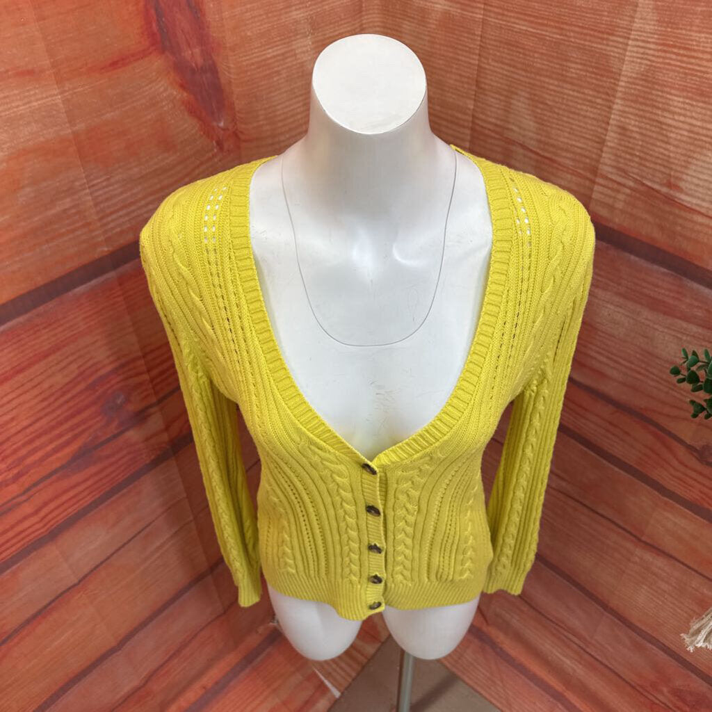 Talbots Women's Yellow Knitted Cardigan