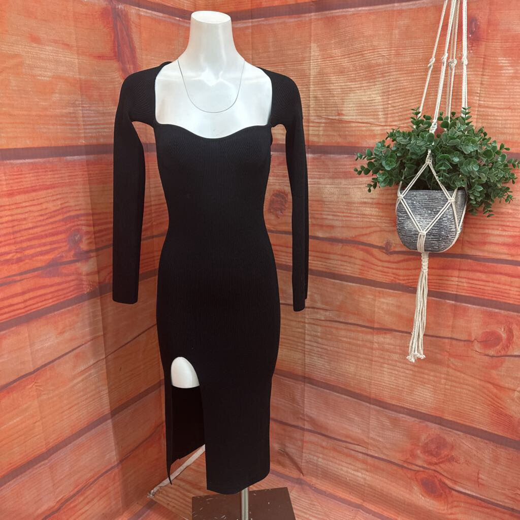 Petal + Pup Black Ribbed Dress