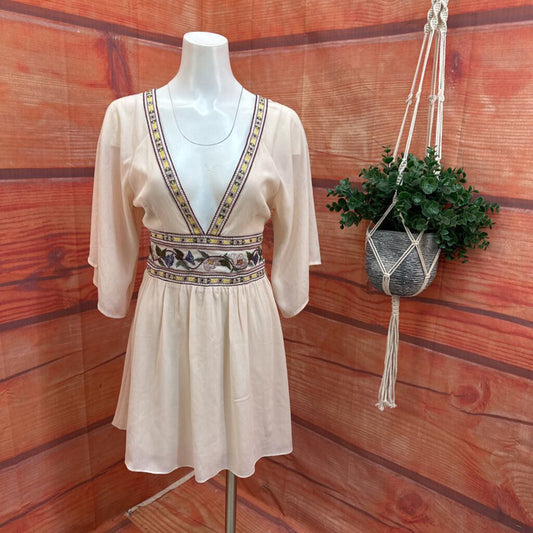 Lulus Embroidered V-Neck Dress
