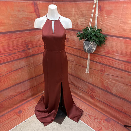 Amsale Burgundy Evening Dress