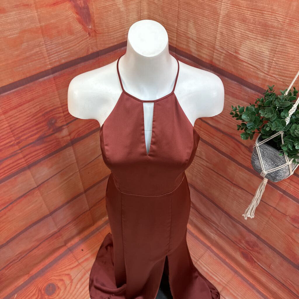 Amsale Burgundy Evening Dress