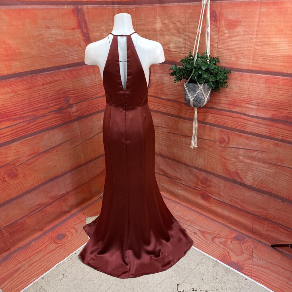Amsale Burgundy Evening Dress