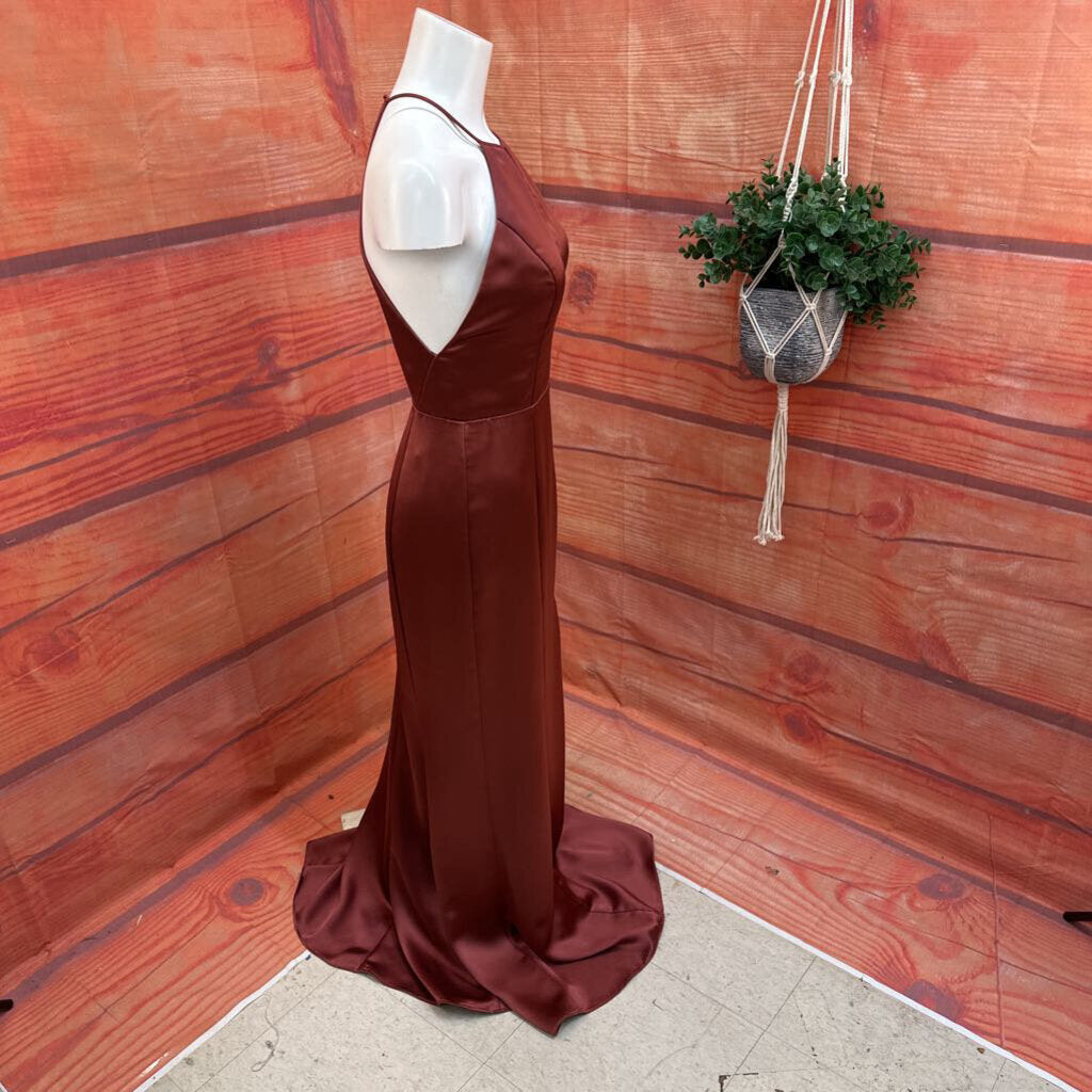 Amsale Burgundy Evening Dress