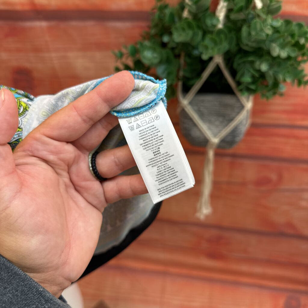 Michaels XS Blue and Green Paisley Print Top