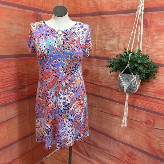 MSK Women's Large Colorful Floral Dress