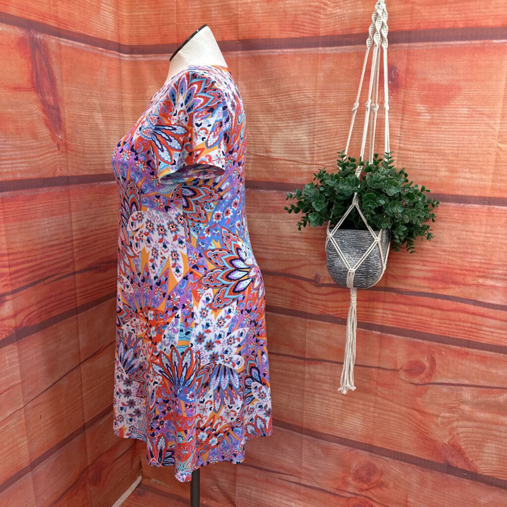 MSK Women's Large Colorful Floral Dress