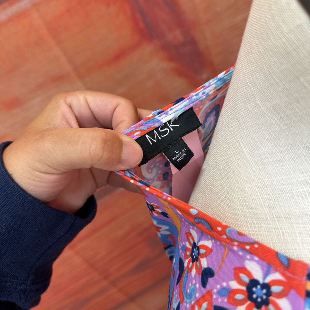 MSK Women's Large Colorful Floral Dress