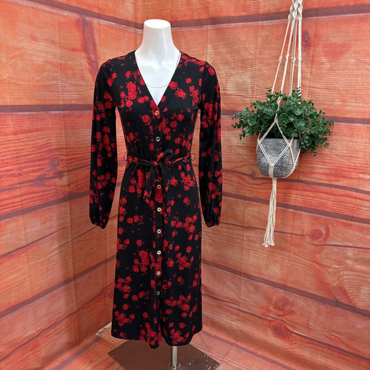 Michael Kors Floral Tie Neck Dress