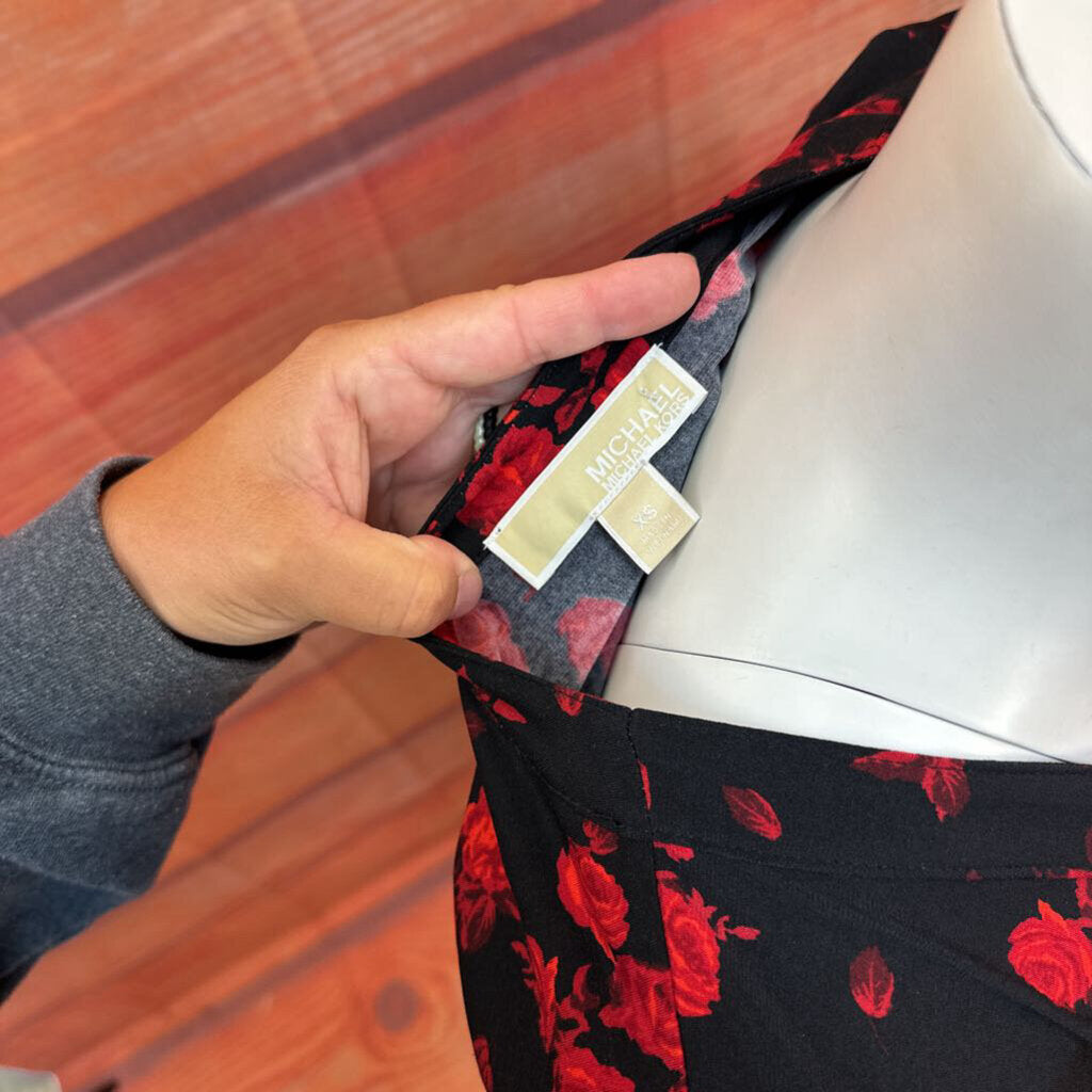 Michael Kors Floral Tie Neck Dress