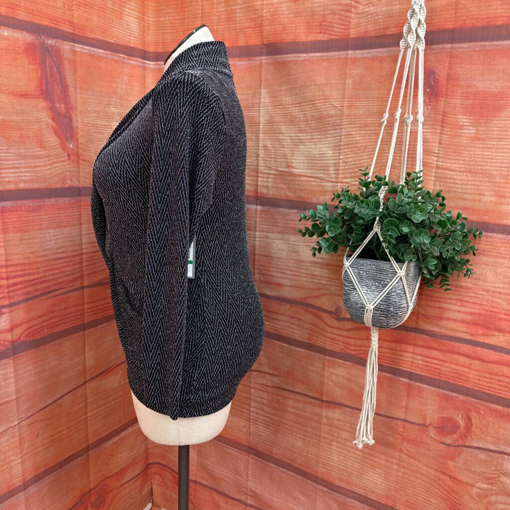 Chaus New York Women's Black Wrap Top