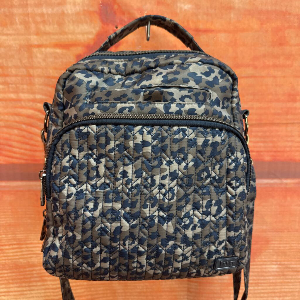 Lug Quilted Blue Camouflage Crossbody Bag
