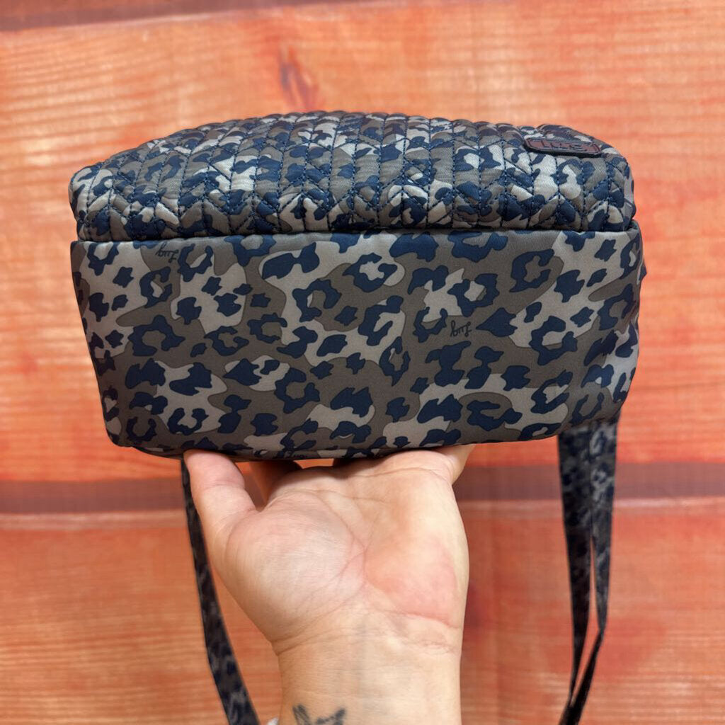 Lug Quilted Blue Camouflage Crossbody Bag