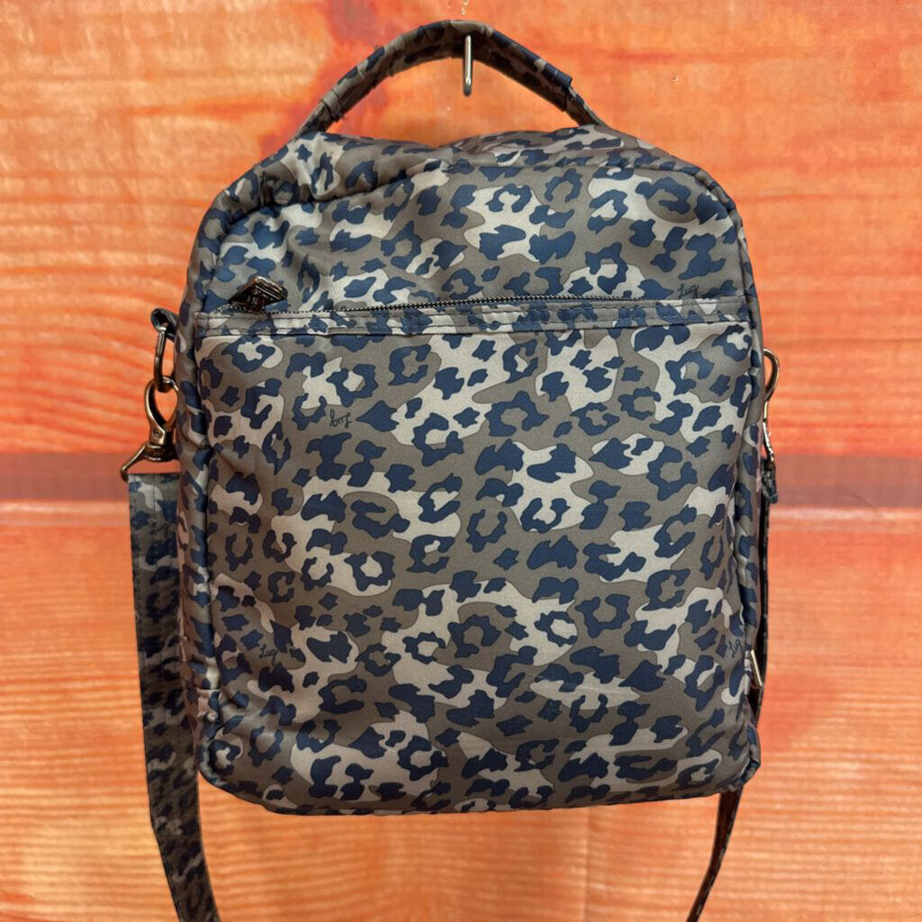 Lug Quilted Blue Camouflage Crossbody Bag