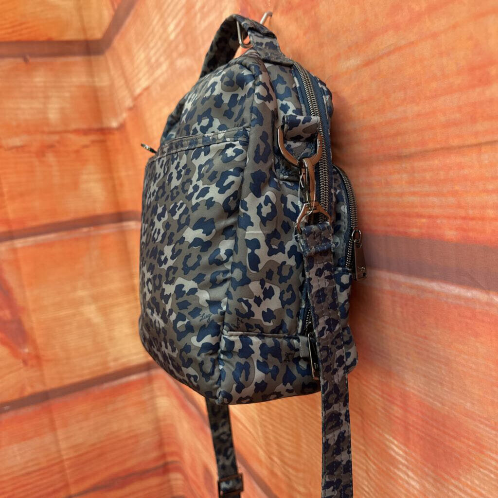Lug Quilted Blue Camouflage Crossbody Bag