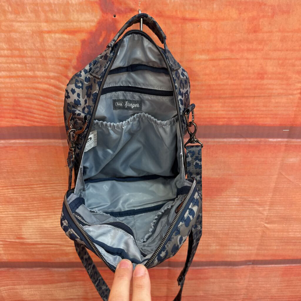 Lug Quilted Blue Camouflage Crossbody Bag