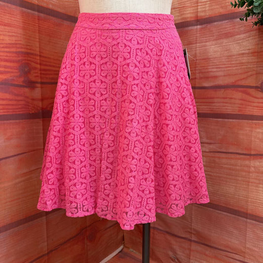 New Lilly Pulitzer Pink Floral Lace Skirt