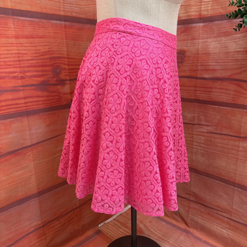 New Lilly Pulitzer Pink Floral Lace Skirt